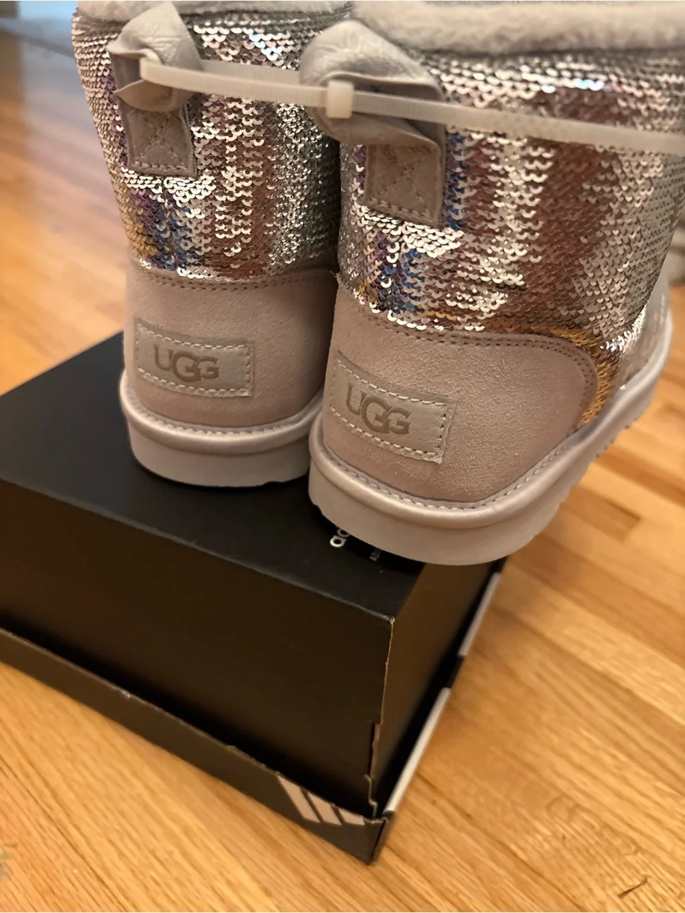 UGG Kids Girls Silver Sequin Booties